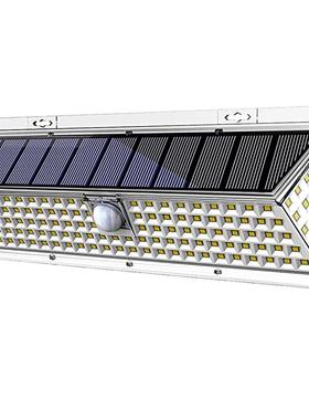 跨境126LED太阳能灯农村门口壁灯 家用超亮照明庭院灯 感应户外灯