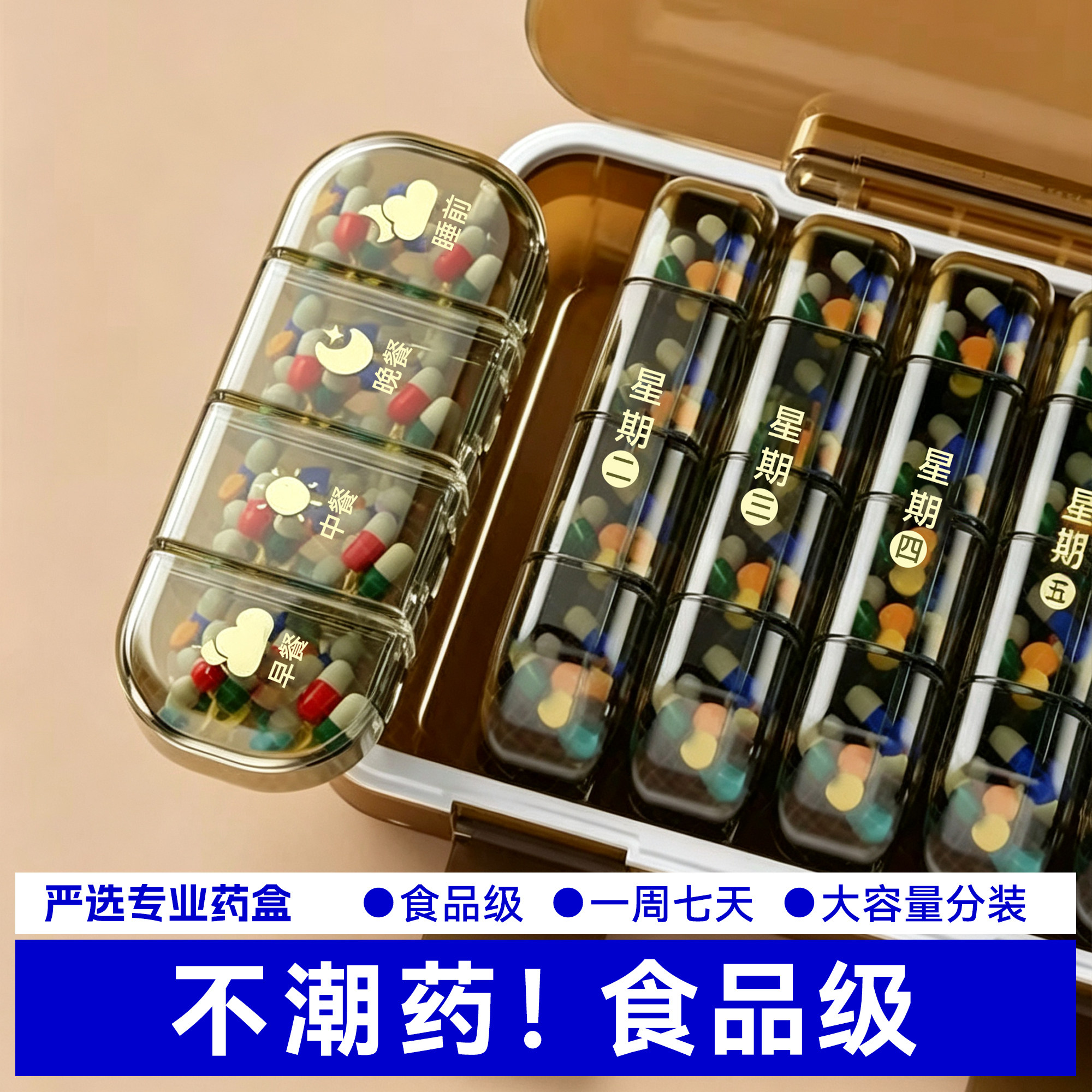 避光药盒一周七天密封不潮药