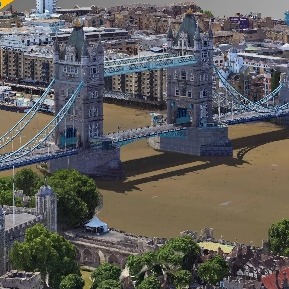 伦敦塔桥泰晤士河obj文件悬索桥桥梁建筑3D模型含贴图