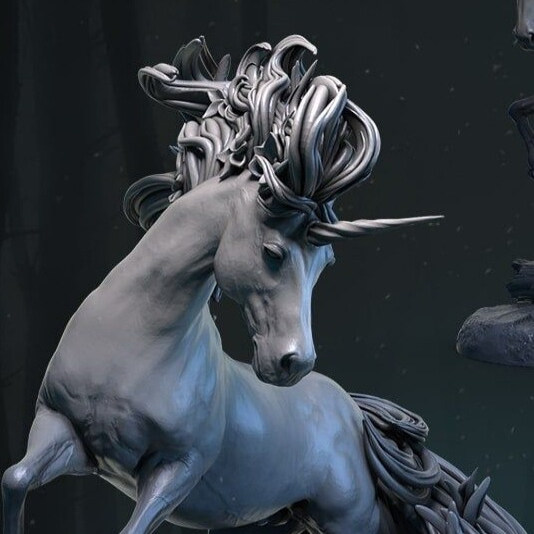 独角兽 天马 飞马 马 动物精品雕塑摆件3d打印模型stl文件素材