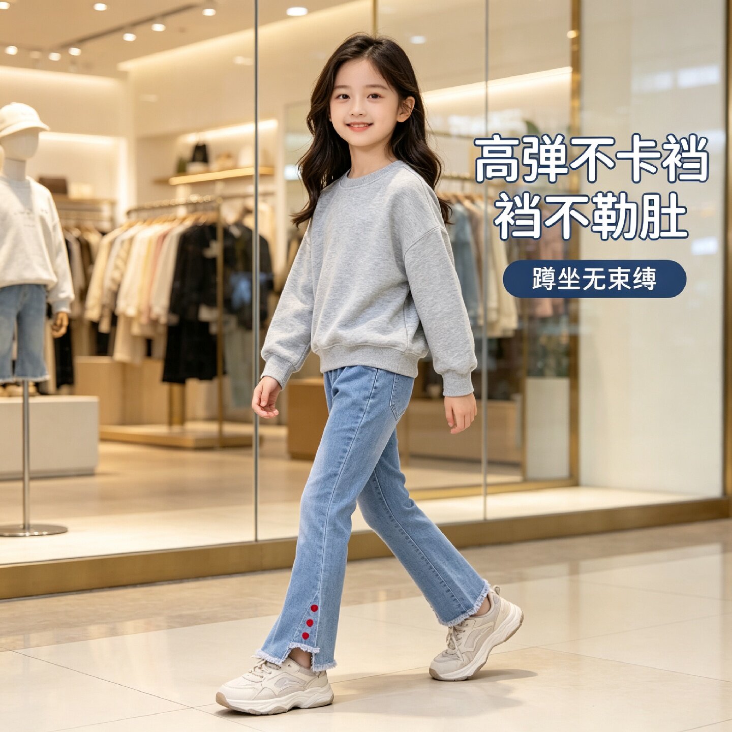 童装女童牛仔裤春秋新款洋气韩版