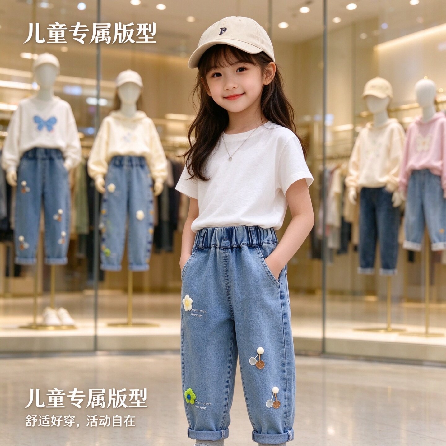 2026新款春秋季女童韩版哈伦牛仔