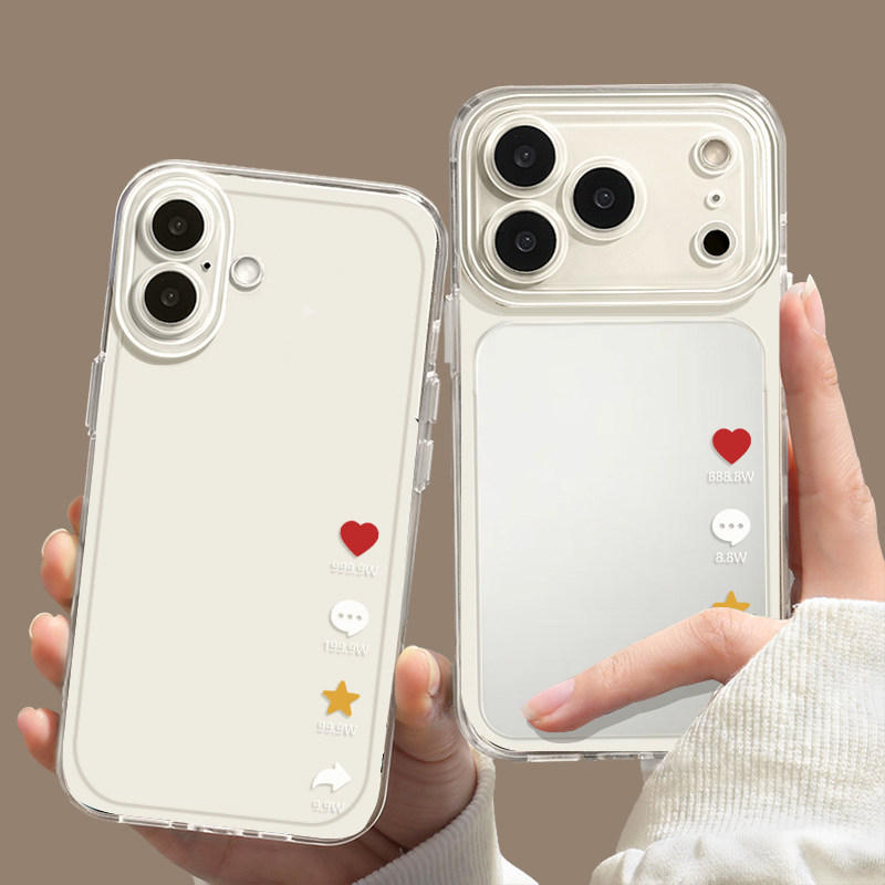 点赞收藏评论转发适用苹果17ProMax手机壳iPhone16Pro透明15Plus可放照片14相框13小卡创意追星air痛壳拍立得