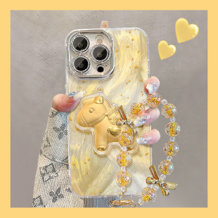 马上有钱手机壳苹果17立体iPhone16promax华为pura80小米15高级感14滴胶13金箔小马12适用mate70发财超火暴富