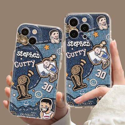 仿牛仔布库里Q版防摔软壳