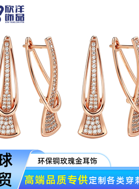 流行耳环女不规则玫瑰金个性高级感耳坠上镜氛围感耳饰