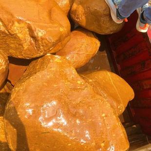 黄蜡石原石景观石头天然风景石吨位湖边驳岸石园林假山工程造景池