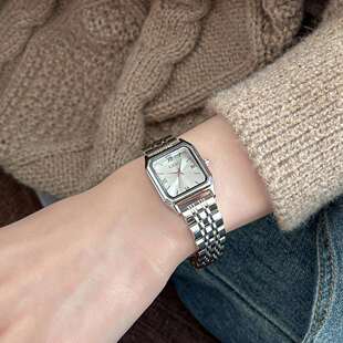 歌迪2026新款方盘表女轻奢休闲石英学生小众简约钢带女士小方表