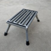 铝合金灰色房车凳子折叠腿脚凳子一步梯台面48X30cm高22cm小椅子