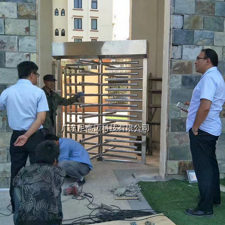 尼高迈加厚不锈钢全高转闸单双门转闸门工地小区旋转门十字辊闸机