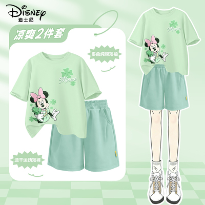 迪士尼女童夏套装多巴胺穿搭洋气