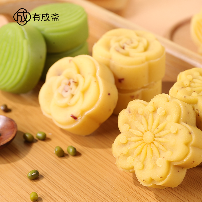 有成斋老字号非遗绿豆糕中式糕点休闲零食传统手工糕点桂花糕酥软