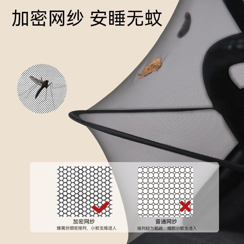 婴儿车蚊帐宝宝推车防蚊罩儿童婴幼儿车罩加大加密网纱高景观升级