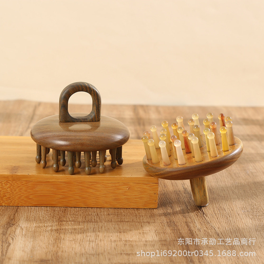 绿檀木指环圆盘按摩梳头部头皮经络梳毛囊疏通养发梳子男女按摩梳,家庭/个人清洁工具,梳子/化妆梳/按摩梳,淘宝优惠券,粉丝福利购,淘宝优惠卷