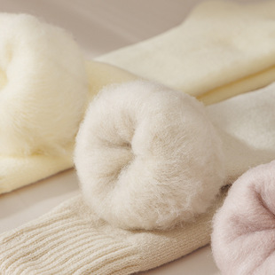 秋冬小腿袜加绒加厚拉绒袜子女居家月子袜冬天巨厚地板袜长筒袜子