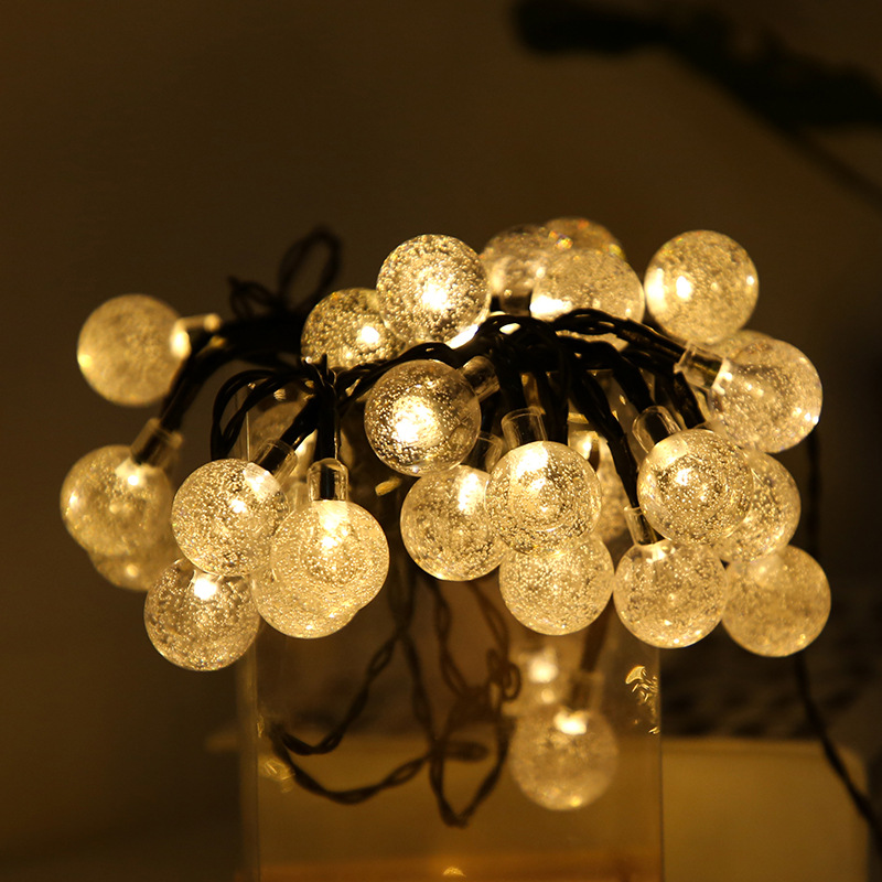 LED汽泡球 太阳能灯串庭院户外装饰灯串防水圣诞装饰卧室小彩灯串