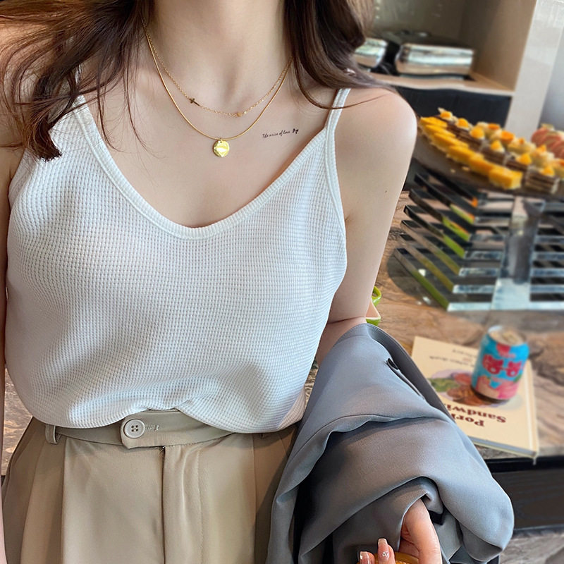 背心女夏外穿2025内搭吊带遮副乳工字打底白色宽松无袖上衣可外穿