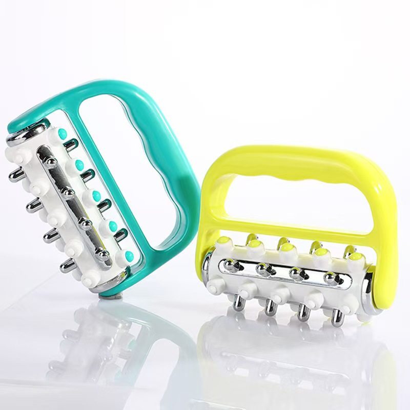 手持小滚轮腿部按摩器滚轮手动肩颈椎腰部背部推脂经络疏通按摩器