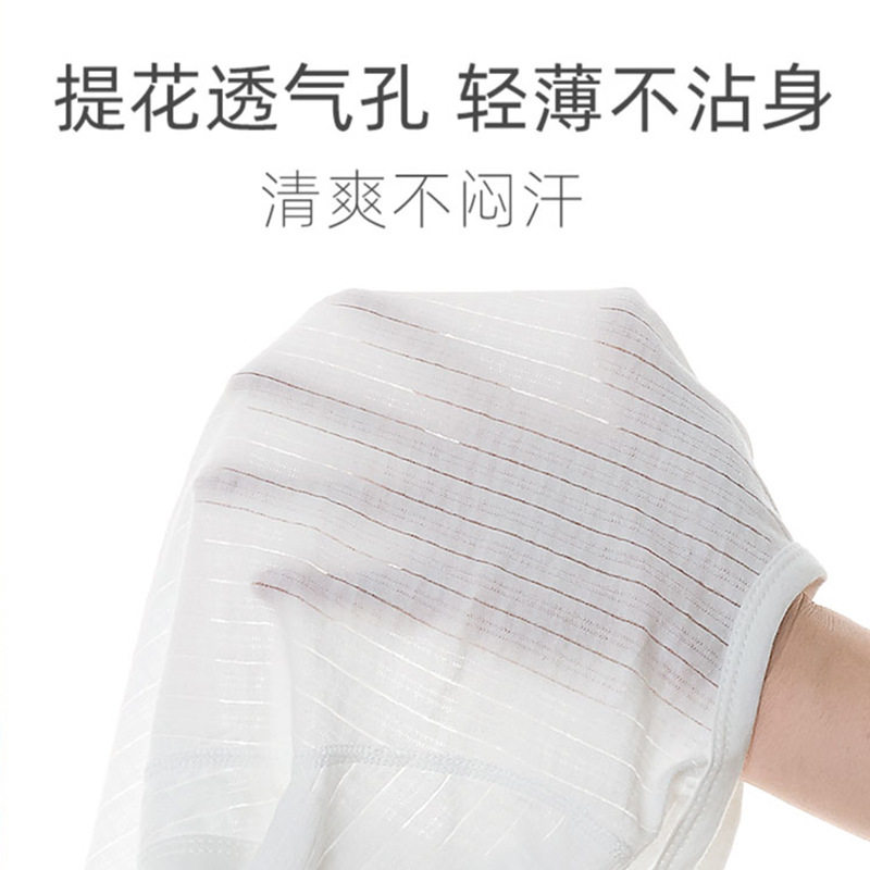 婴儿家居服睡袍夏季薄款纯棉宝宝短袖连体衣儿童空调睡衣防踢睡裙