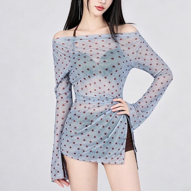新款游泳衣女分体式三件套遮肚显瘦聚拢小胸韩国ins风泡温泉