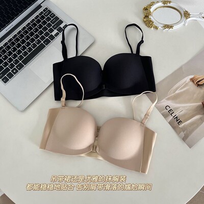 原版前扣内衣文胸2025新款爆款收副乳聚拢前开扣无痕无钢圈女士胸