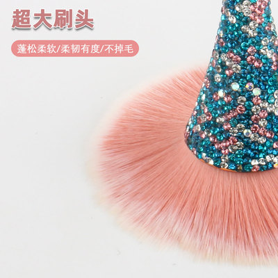满钻小蛮腰美甲粉尘刷腮红刷散粉刷长柄化妆刷初学者美妆工具定妆