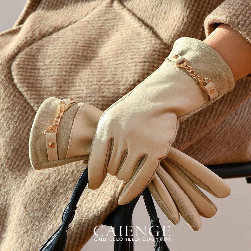 冬季手套女加绒加厚保暖骑行电动车防风防寒可触屏手套户外防风