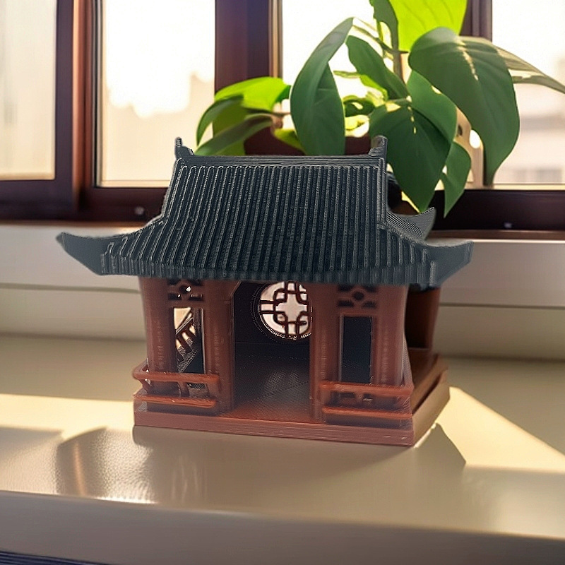 古风建筑模型牡丹亭仿真亭子庭院摆件客厅桌面鱼缸沙盘微缩模型