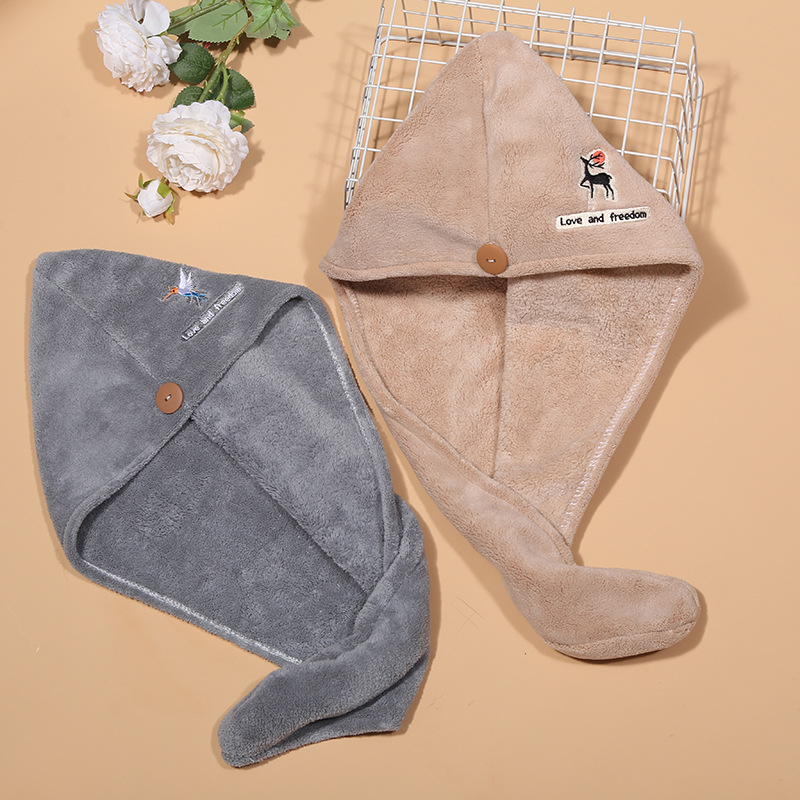 新款干发帽珊瑚绒加厚强吸水速干包头毛巾超细纤维家用可爱护发帽