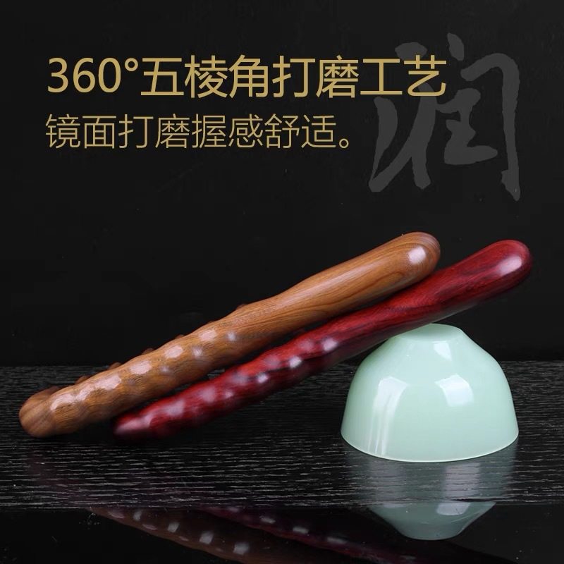 阿根廷绿檀木经络梳加长大柄头部经络按摩梳紫檀木宽齿梳子