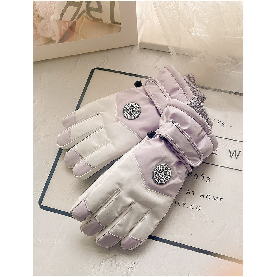 滑雪手套女冬天季厚骑行电动摩托车加绒玩雪男触屏户外棉保暖防寒