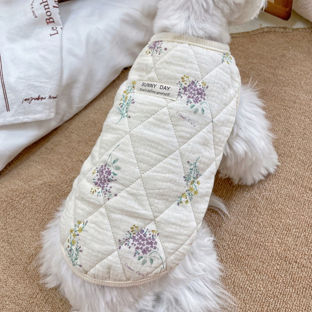 飞袖纱布宠物衣服加棉家居服小型犬小狗狗秋冬装保暖小猫咪猫衣服