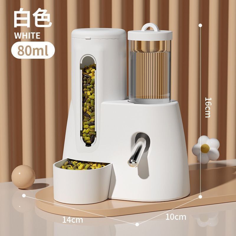 热销仓鼠自动饮水喂食器金丝熊水壶食盆二合一专用防推倒仓鼠宠物