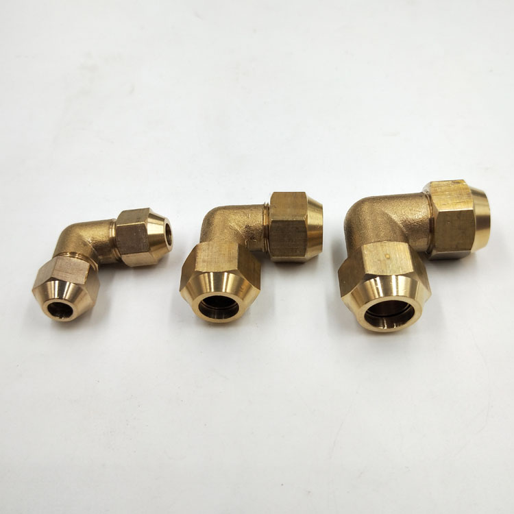 热销铜双头扩口弯头铜管油管喇叭口接头6mm8mm10mm12mm空调制冷铜