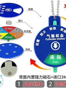 热销定制医院氧气桶瓶标识牌供养气体使用状态挂牌氧气筒空满半标