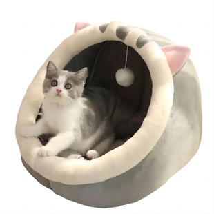 猫窝四季 猫床可拆洗宠物窝 保暖冬天狗窝四季 通用用品封闭式