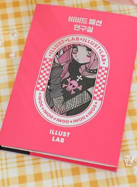 现货韩国正品domi卡通贴纸书咕卡甜酷少女44张贴纸ins手账拼贴diy