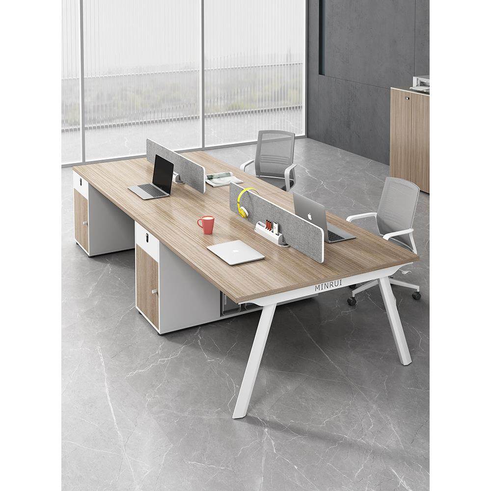 民瑞员工桌椅组合4人46人简易现代办公屏幕工作站员工桌卡座