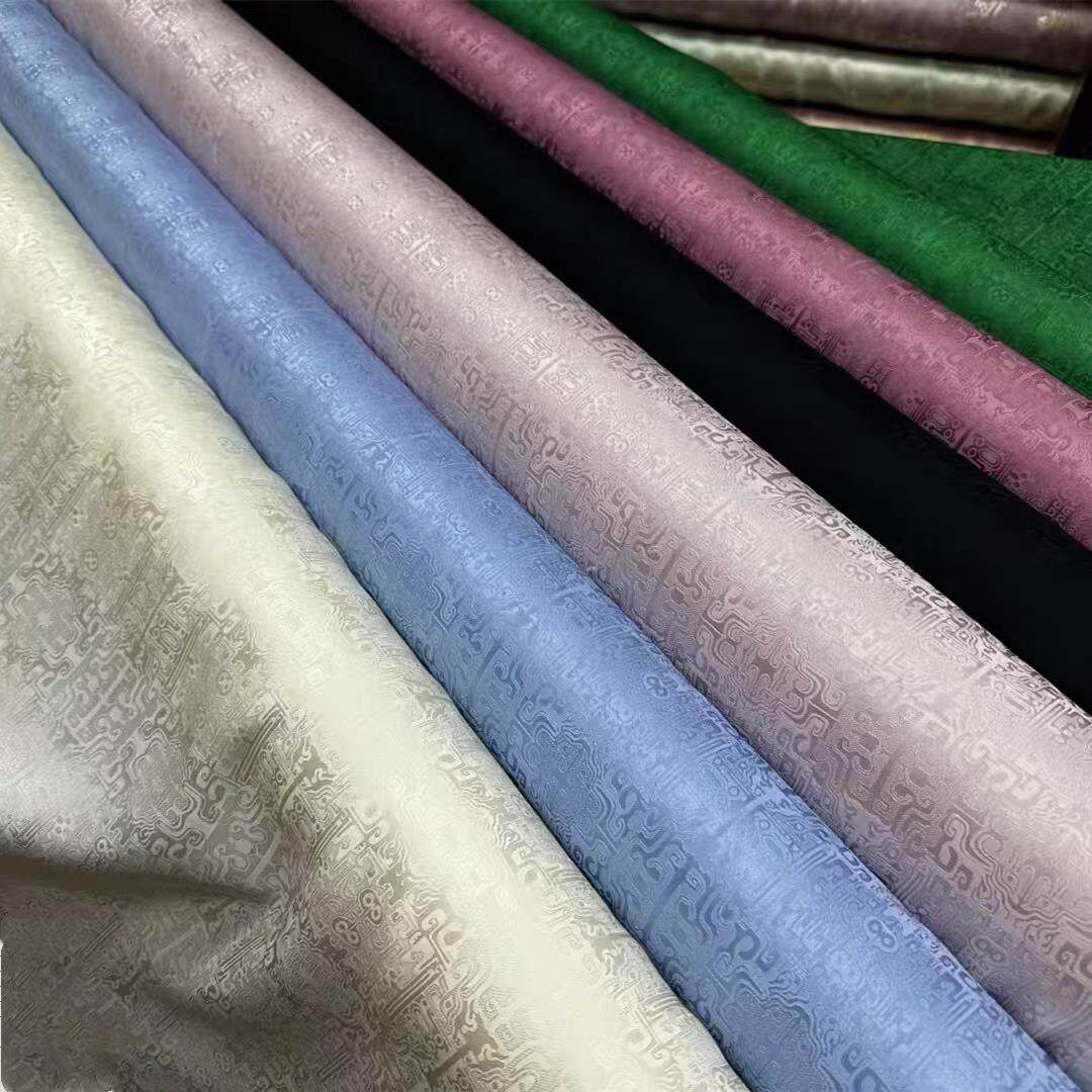 新品桑波缎提花真丝布料20姆米上衣连衣裙半裙套装桑蚕丝服装面料