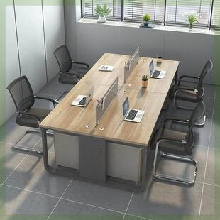 6人对坐10人单人桌椅职员办公桌现代简约开放式2人钢架公司椅