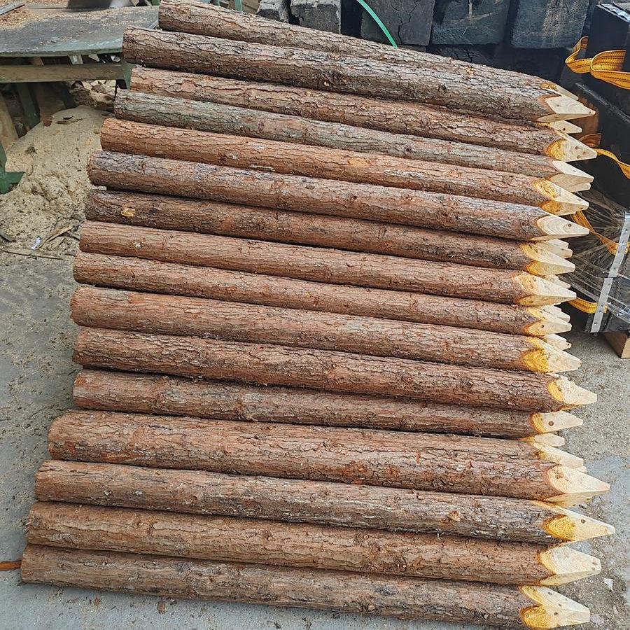 木桩尖头杉木桩户外河道工程驳岸桩 菜园围栏桩园林绿化支撑杆木