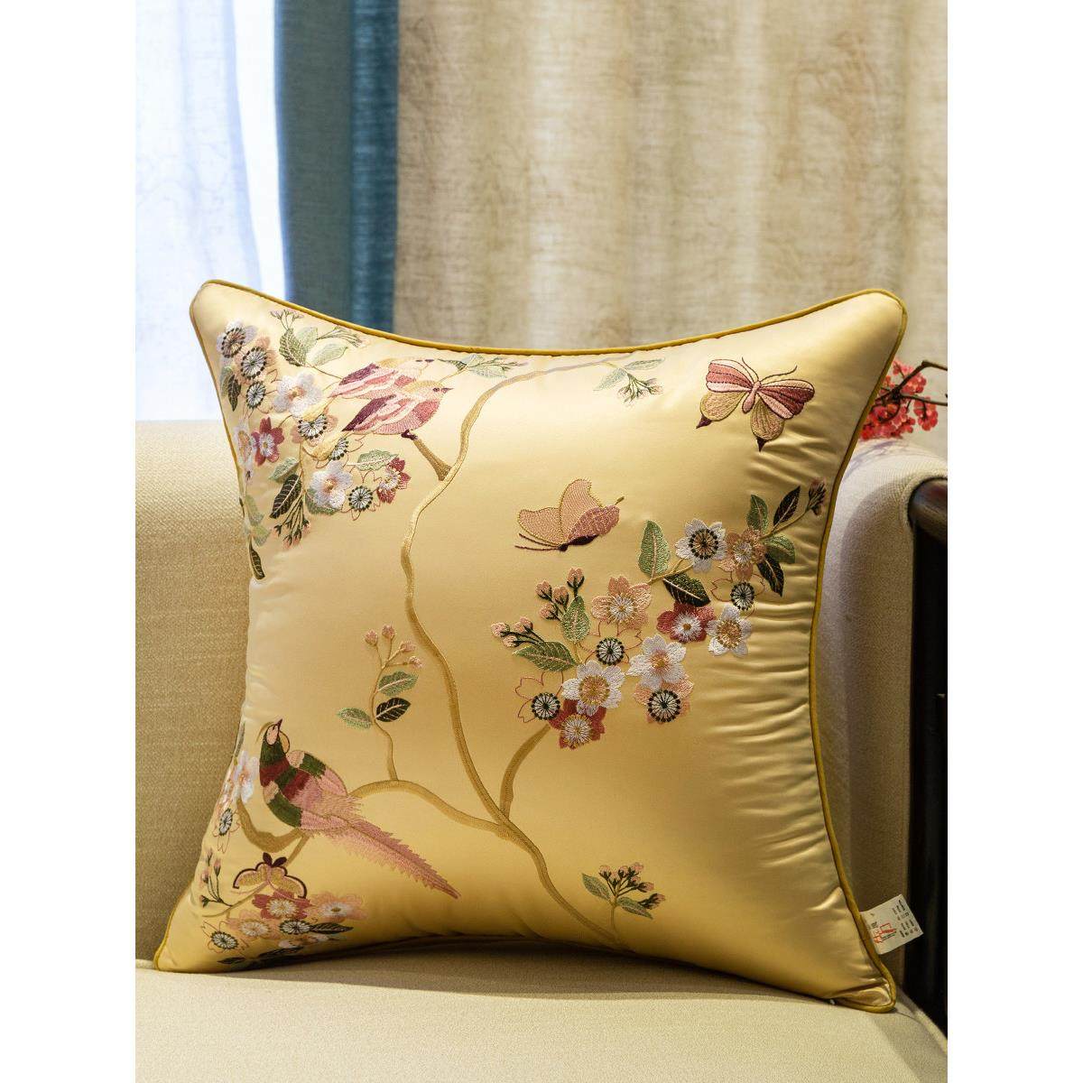 新中式抱枕红木沙发抱枕套客厅古典靠垫床头靠枕护腰枕含芯靠背垫