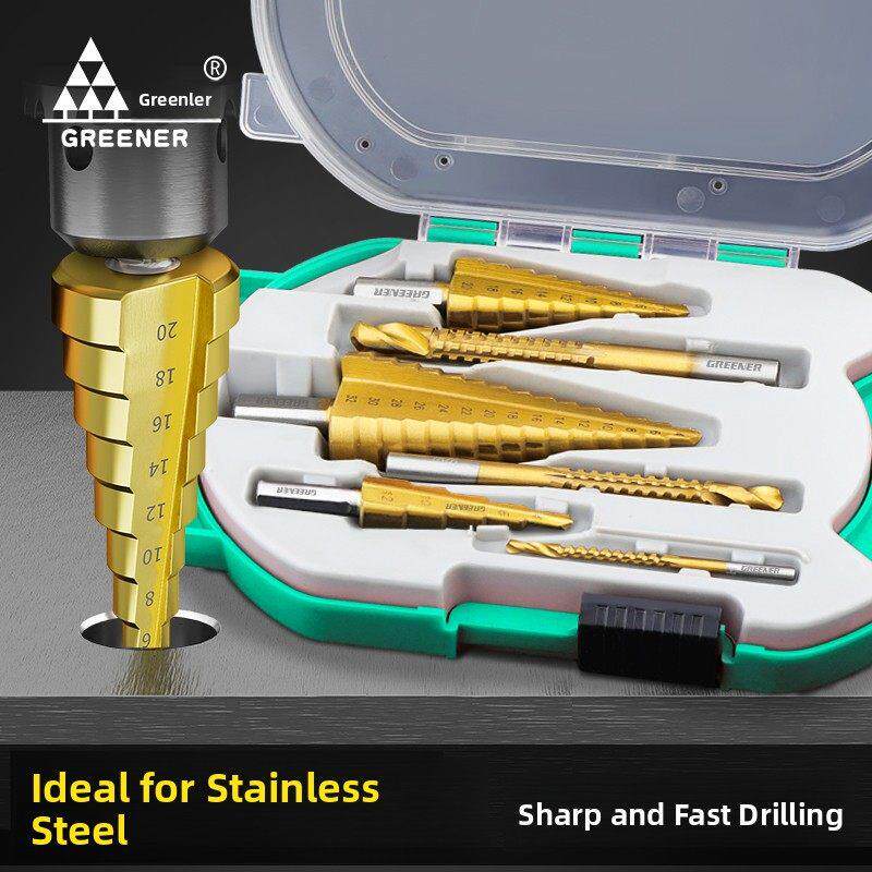 绿林锯齿宝塔钻头套装冲孔机扩孔木工神器金属板不锈钢梯