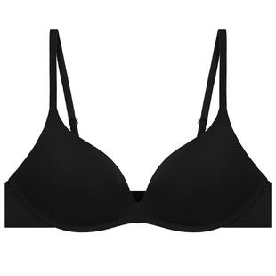薄款 歌力诺无钢圈内衣女夏季 小胸聚拢胸罩无痕黑色三角杯文胸光面