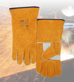 友盟 AP-2008 金黄色护掌烧焊手套 耐磨耐用，隔热性强