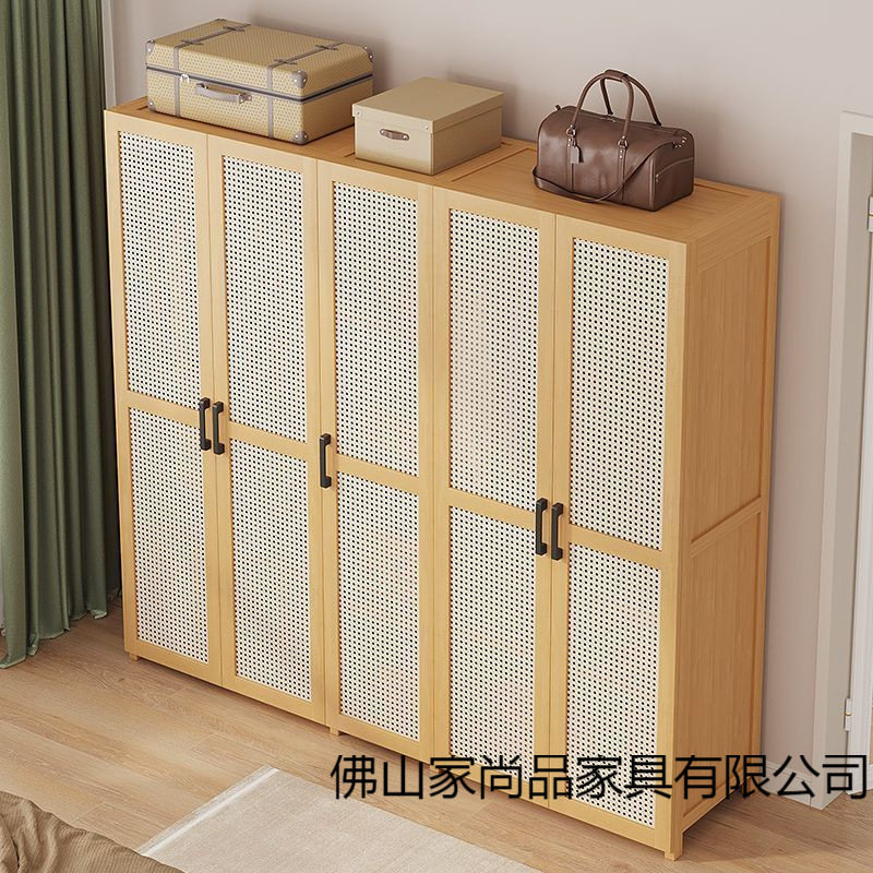 衣柜出租屋双开门简约卧室储物挂衣一体柜小户型挂衣收纳多功能
