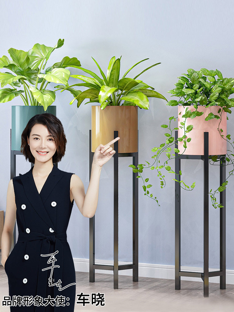 花架北欧室内家用阳台装饰置物架子铁艺客厅简约花盆植物挂架绿萝