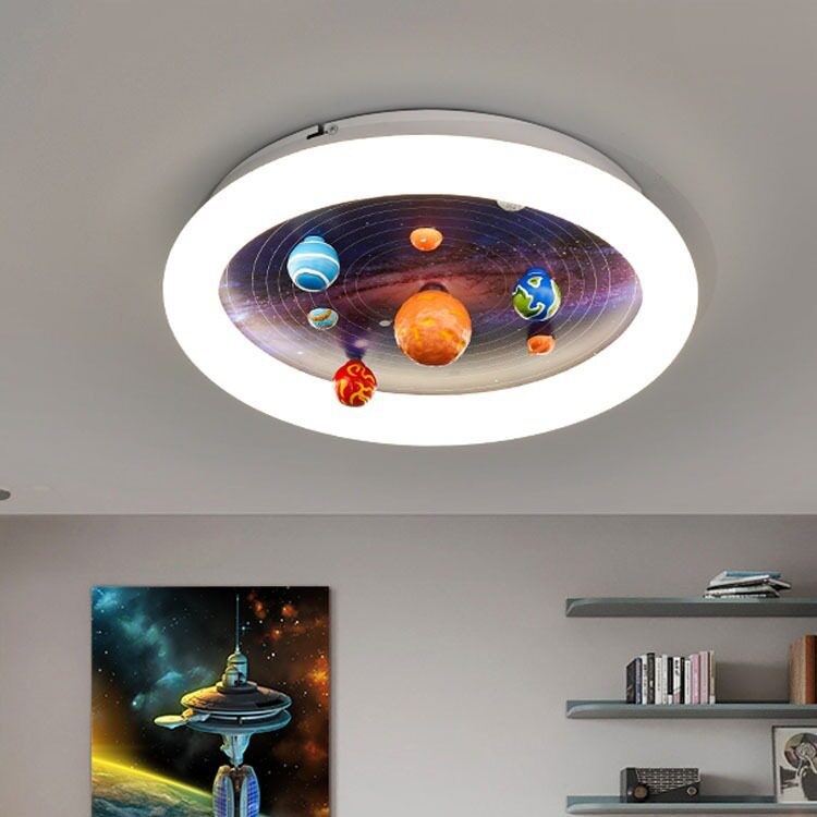 儿童房吸顶灯八大行星太阳系太空星球灯男孩房间灯卧室灯调光