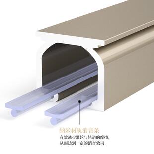 2MM加厚铝合金窗帘轨道滑道滑轨导轨路轨单轨双轨配同色配件