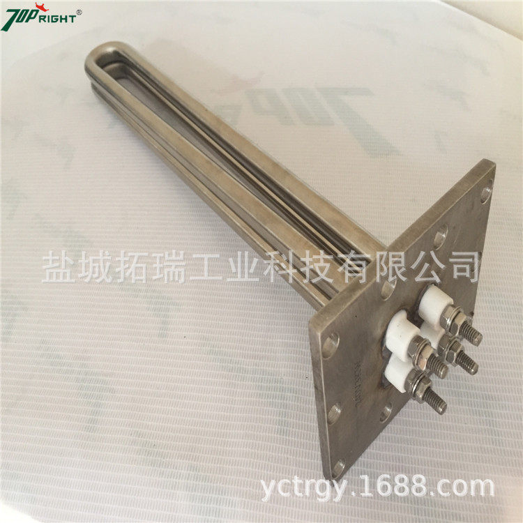供应方形法兰片模温机电热管方法兰盘不锈钢水烧加热管液体发热管